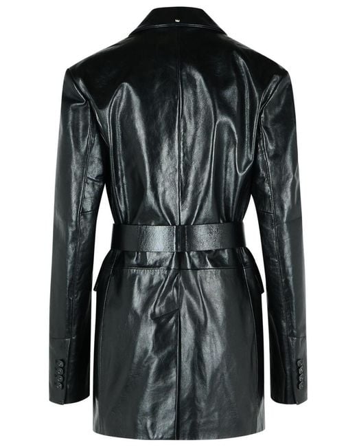 Sportmax Black 'Teoria' Leather Jacket