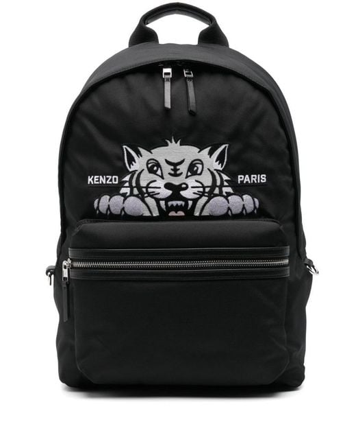 KENZO Black Varsity Backpack for men