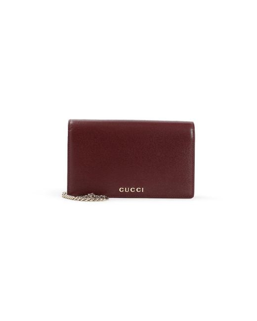 Gucci Purple Leather Chain Wallet