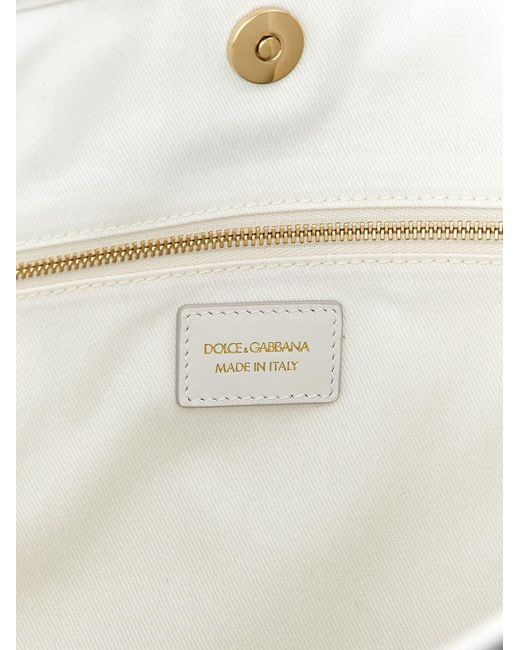 Dolce & Gabbana White Floral Shopping Bag