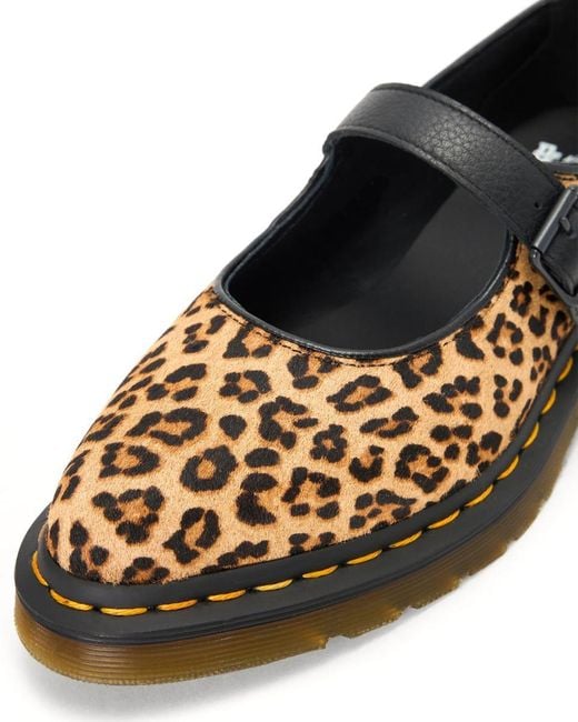 Dr. Martens Black Dr. Martens Ballerine Mary Jane Elphie Light Tan Mini Leopard