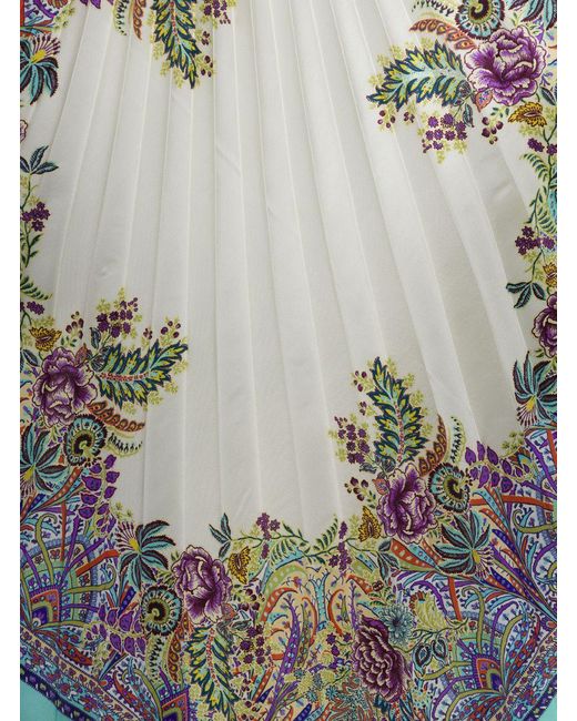 Etro Blue Light Pleated Shawls