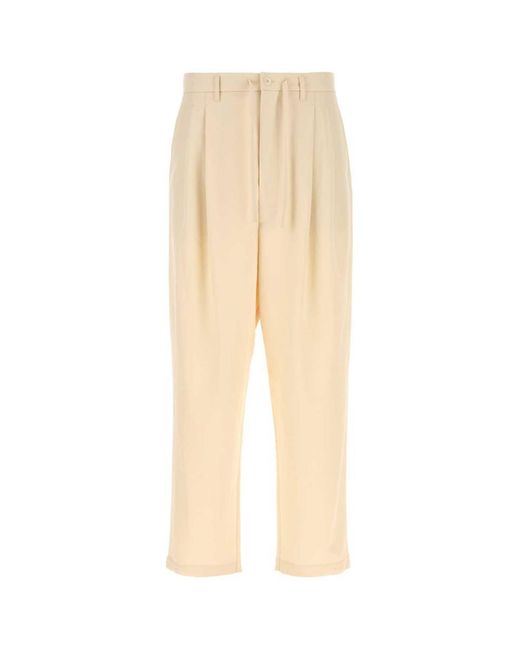Lemaire Natural Cream Wool Blend Pant for men