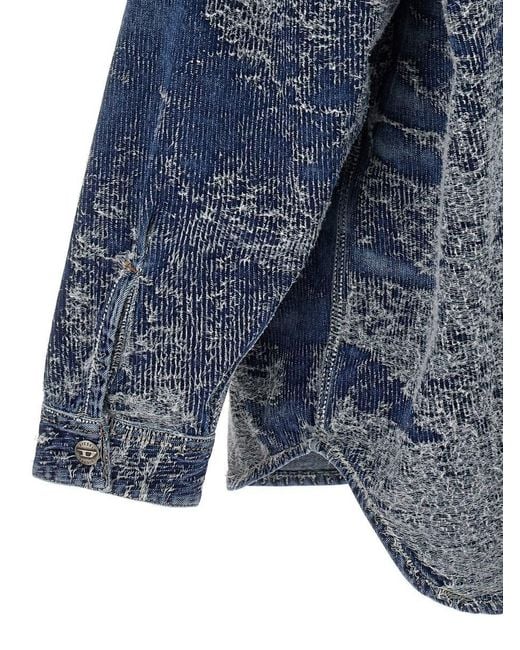 DIESEL Blue 'D-Dewnys-Hood-S' Overshirt for men