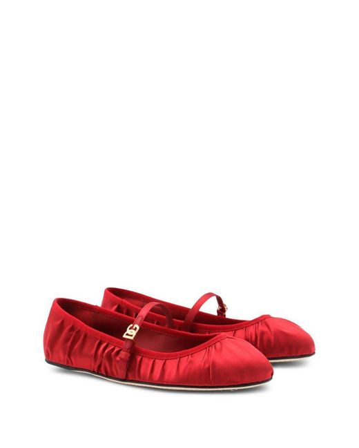 Dolce & Gabbana Red Flat Shoes