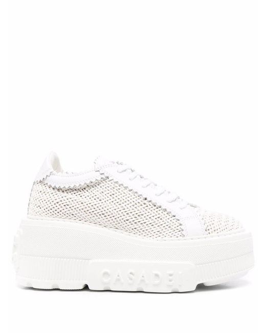 Casadei White Vegan Leather 'Hanoi Nexus' Sneakers