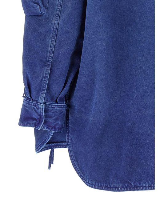 コート THE ATTICO 'Fern' coat Blue Fern'' washed blue short coat for Women | THE ATTICO®