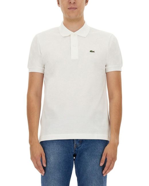 Lacoste White Polo Con Logo for men