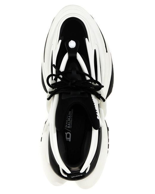 Balmain White Unicorn Low-Top Sneakers for men