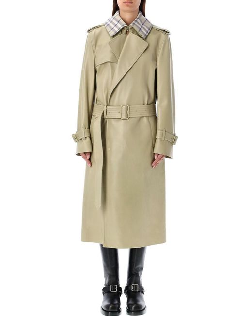 Burberry Natural Leather Trench Coat For