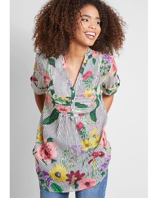 ModCloth Back Road Ramble Cotton Tunic in Black | Lyst
