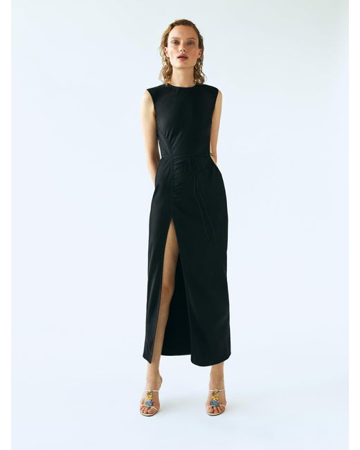 Anna October Shu Side-cutout Satin Maxi Dress | Lyst