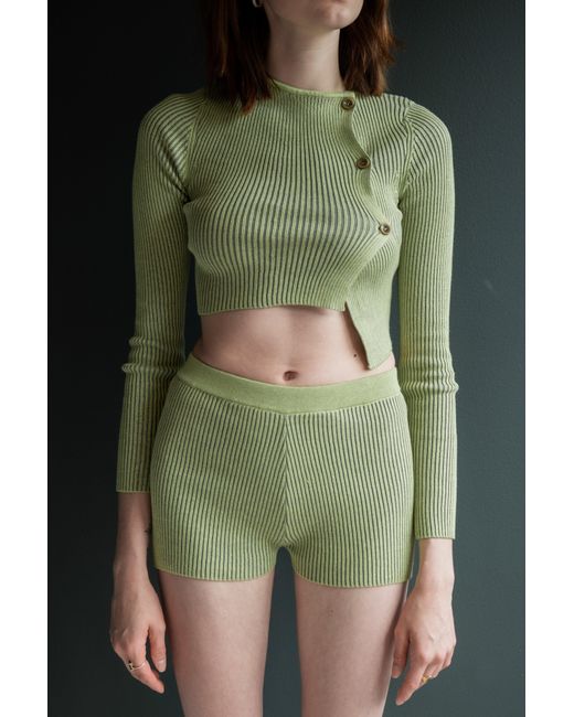 Paloma Wool Zaha Asymmetrical Knit Cardigan in Green | Lyst