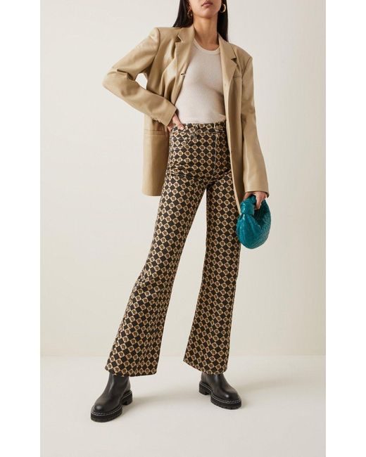 Nanushka Zoey Printed Rigid High-rise Cropped Flared Jeans | Lyst
