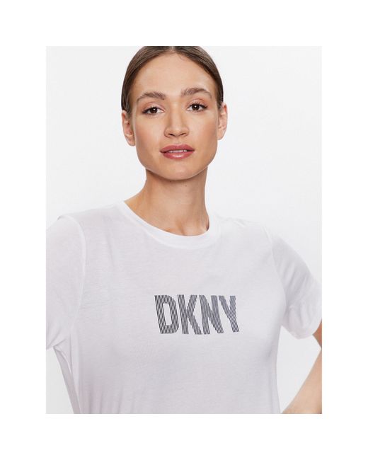 DKNY White T-Shirt Dp2T6749 Weiß Classic Fit