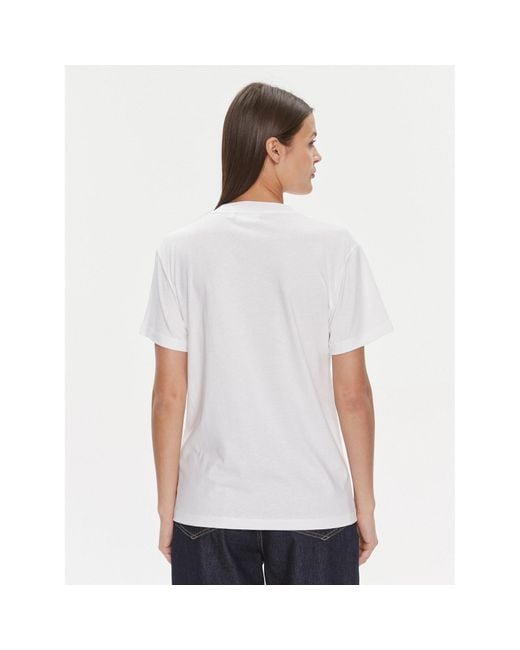 Calvin Klein White T-Shirt Metallic Micro Logo T Shirt K20K206967 Weiß Regular Fit