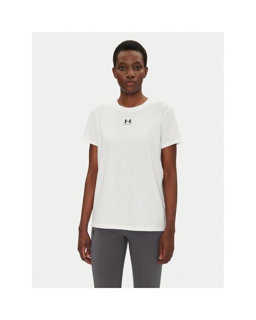 Under Armour White Technisches T-Shirt Rival Core 1383648 Regular Fit