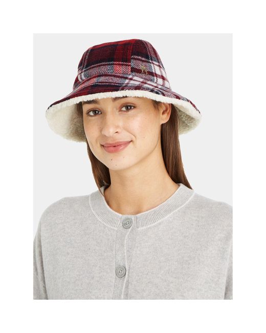 Tommy Hilfiger Red Hut Tommy Check Bucket Hat Aw0Aw15313