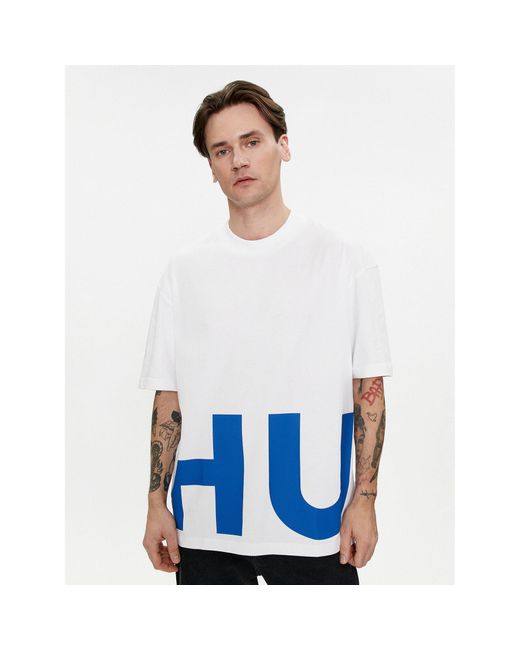HUGO T-Shirt Nannavaro 50509840 Weiß Oversize in White für Herren