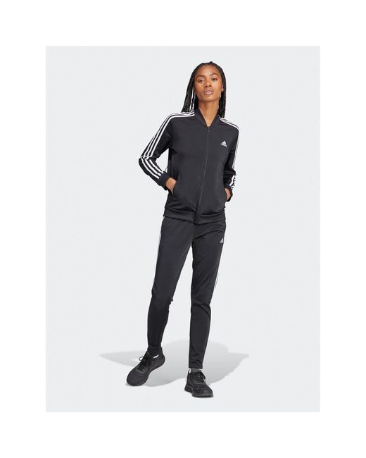 Adidas Black Jogginganzug Essentials 3-Stripes Ij8781 Slim Fit