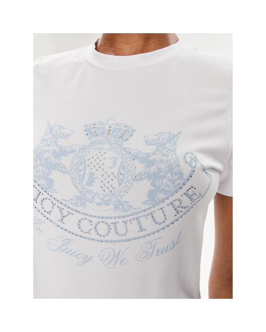 Juicy Couture White T-Shirt Enzo Dog Jcbct224816 Weiß Slim Fit