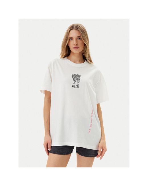 Volcom White T-Shirt Alix 3 B3512507 Oversize