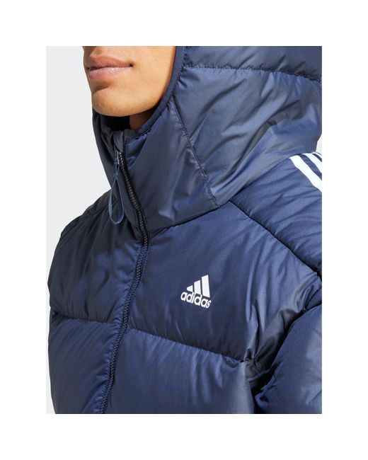 Adidas Essentials Midweight Down Hooded in Blue für Herren