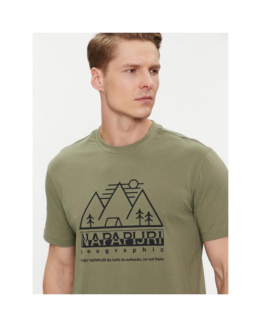 Napapijri T-Shirt S-Faber Np0A4Hqe Grün Regular Fit in Green für Herren