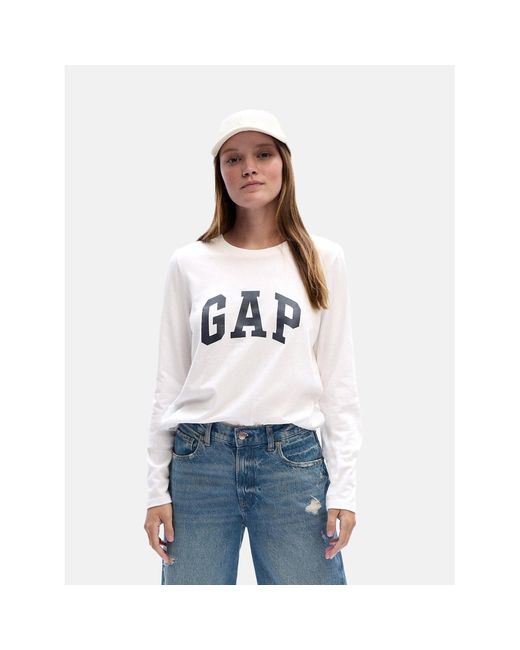 Gap White Bluse 831228-00 Weiß Relaxed Fit