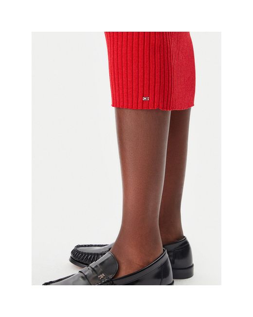 Tommy Hilfiger Red Kleid Für Den Alltag Ww0Ww44493 Slim Fit