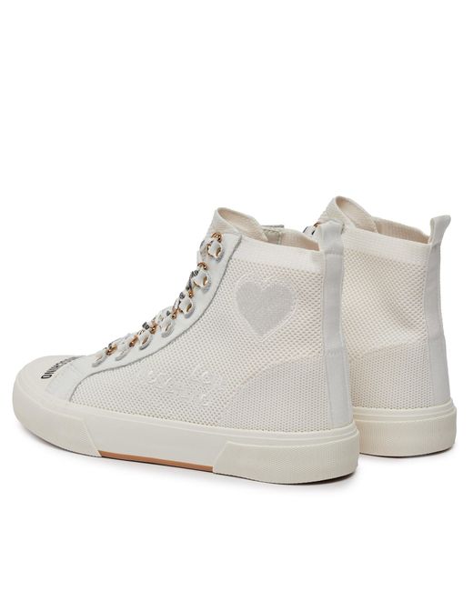 Love Moschino Gray Sneakers Aus Stoff Ja15142G1Iiy0100 Weiß
