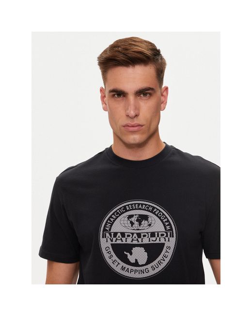 Napapijri T-Shirt S-Bollo Np0A4I3C Regular Fit in Black für Herren