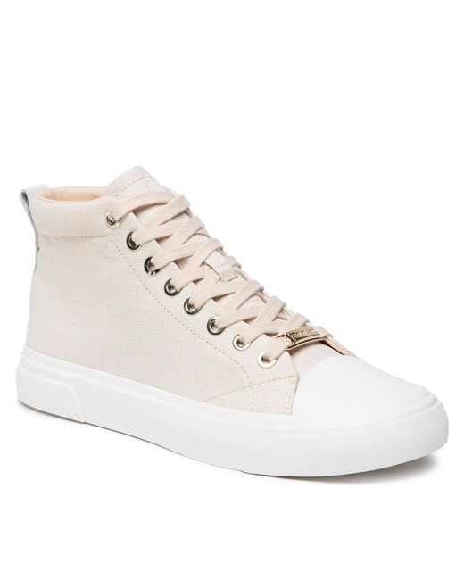 Calvin Klein White Sneakers Aus Stoff Vulc High Top-Mn Jq Hw0Hw01045