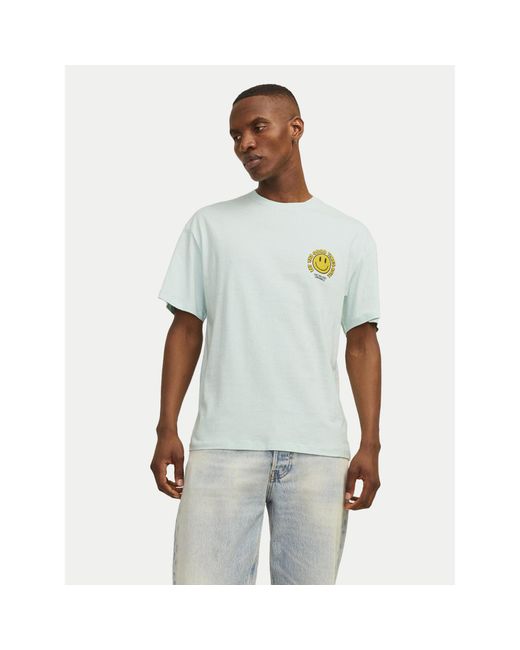Jack & Jones T-Shirt Jorfrutti 12256926 Wide Fit in Blue für Herren