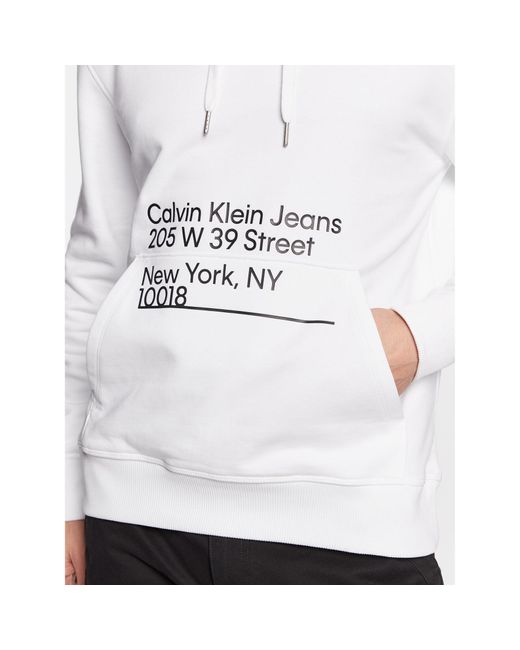 Calvin Klein Sweatshirt J30J322519 Weiß Regular Fit in White für Herren