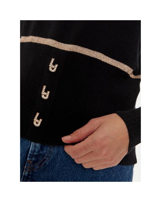Liu Jo Black Pullover Tf4165 Ms75L Regular Fit