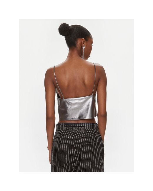 ROTATE BIRGER CHRISTENSEN Multicolor Top Metallic Crop Top 1116512293 Regular Fit