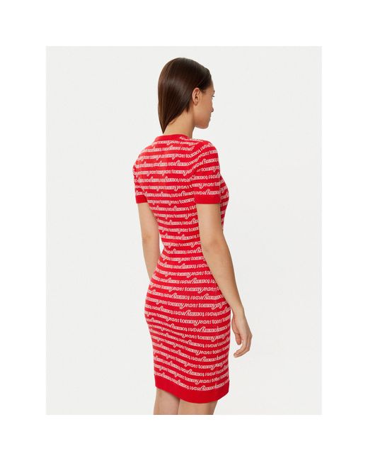 Tommy Hilfiger Red Kleid Für Den Alltag Dw0Dw19478 Slim Fit