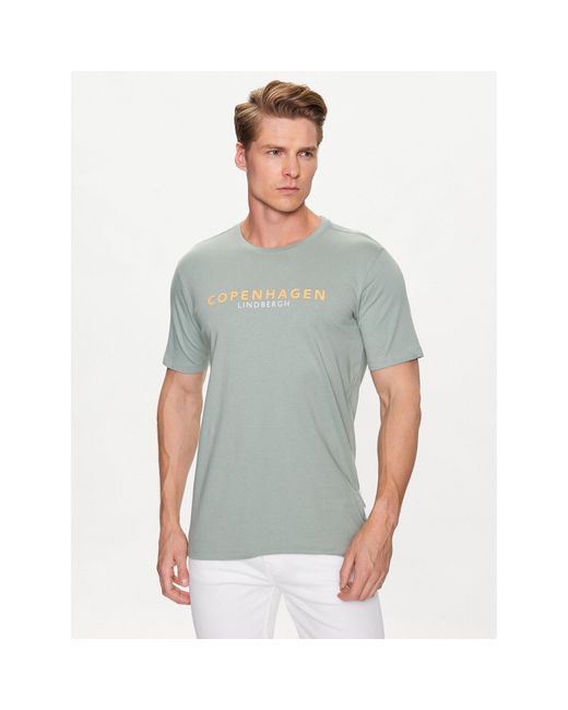 Lindbergh T-Shirt 30-400200 Grün Relaxed Fit in Gray für Herren