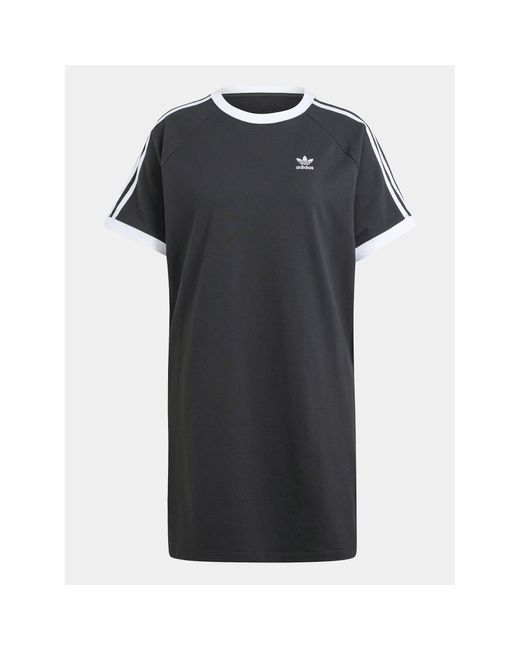 Adidas Black Kleid Für Den Alltag 3-Stripes Iu2534 Loose Fit