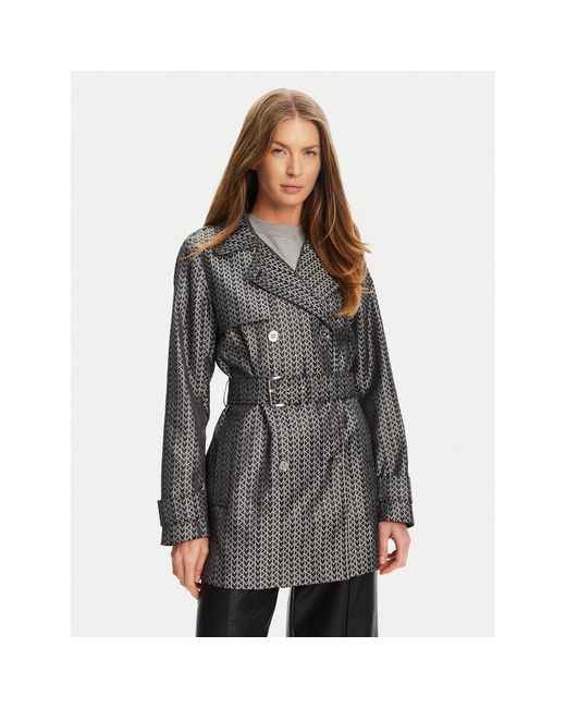 MICHAEL Michael Kors Black Tenchcoat Mt520Iphn8 Regular Fit