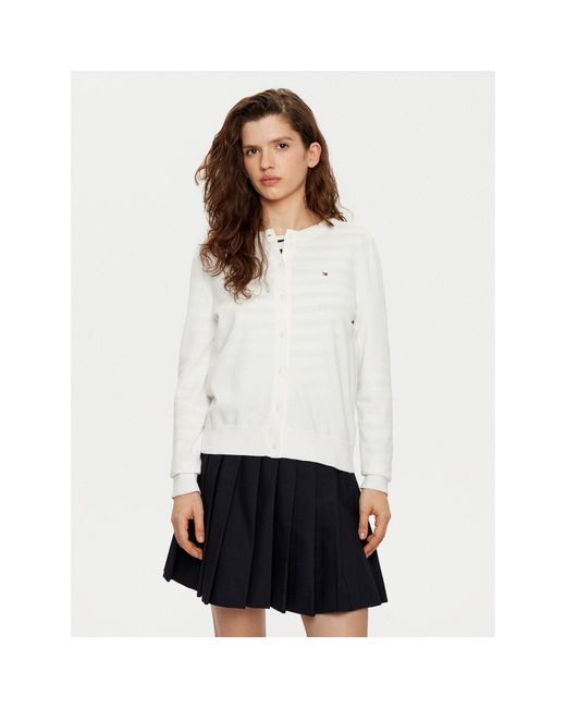Tommy Hilfiger White Strickjacke Ww0Ww42370 Regular Fit