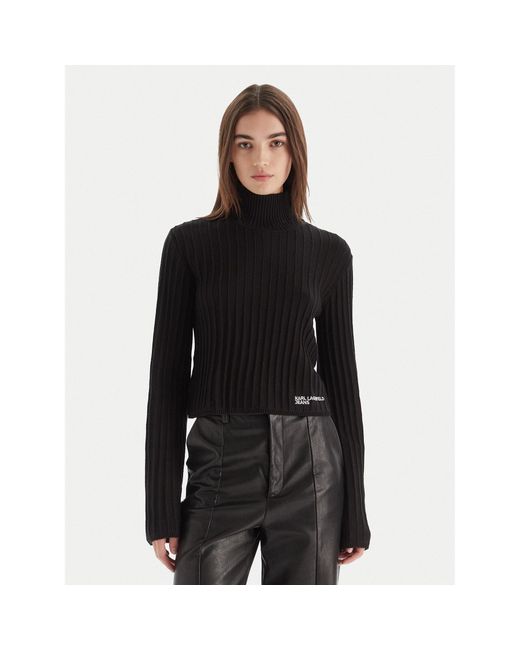 Karl Lagerfeld Black Rollkragenpullover A4W18021 Slim Fit