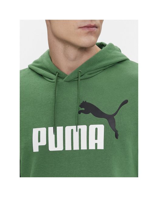 PUMA Sweatshirt Ess+ Col Big Logo 586765 Grün Regular Fit in Green für Herren