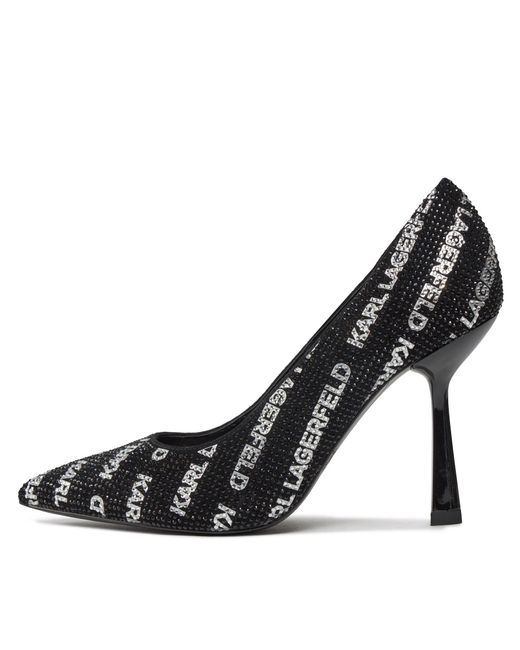 Karl Lagerfeld High heels kl31314 black suede w/silver