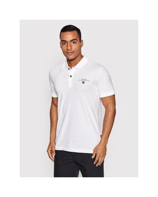 Napapijri Poloshirt Elbas Jersey Np0A4Gb4 Weiß Regular Fit in White für Herren