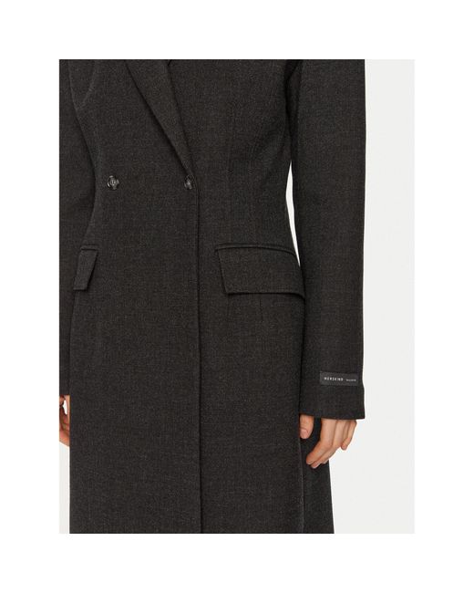 Herskind Black Wollmantel Ultra De Lux 5379174 Regular Fit