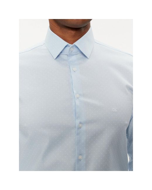 Calvin Klein Hemd Micro Dot K10K112884 Slim Fit in White für Herren