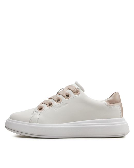 Calvin Klein White Sneakers Cupsole Lace Up Lth Hw0Hw02085 Weiß