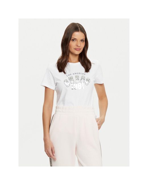 Guess White T-Shirt V5Ri06 I3Z14 Regular Fit